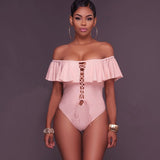 Women's Pink Boobtube One Piece Swimwear