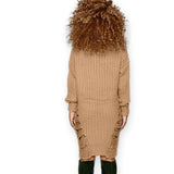 Women's Simple Khaki O-Neck Solid Sweater