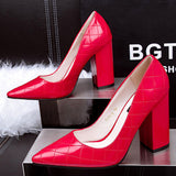 Lovely Red Solid PU Pumps