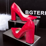 Lovely Red Solid PU Pumps