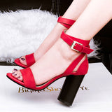 Women's Casual Red Strapped Sandals