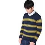 Men's Simple Yellow O-Neck Worsted Sweater