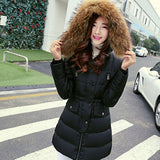 Women's Casual Black Hooded Solid Cotton Padded Coat