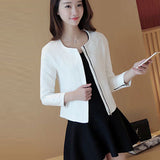 Women's Trendy White O-Neck Solid Blazer