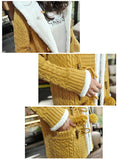 Women's Trendy Yellow V-Neck Solid Woolen Sweater
