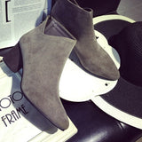 Stylish Grey Solid PU Boots