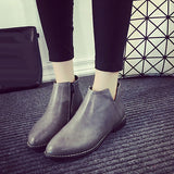 Lovely Grey Solid PU Ankle Boots