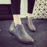 Lovely Grey Solid PU Ankle Boots