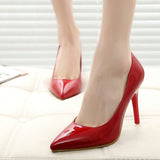 Lovely Red Solid PU Pumps