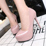 Simple Nude Solid Platform Pumps