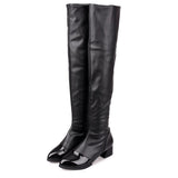 Stylish Black Solid PU Boots