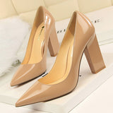 Lovely Nude Satin Solid Flock Pumps