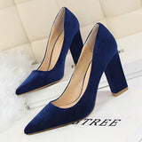 Casual Blue Solid Flock Pumps