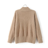 Women's Trendy Nude Turtleneck Solid Sweater