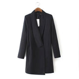Women's Lovely Black Notched Solid Blazer