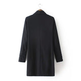 Women's Lovely Black Notched Solid Blazer