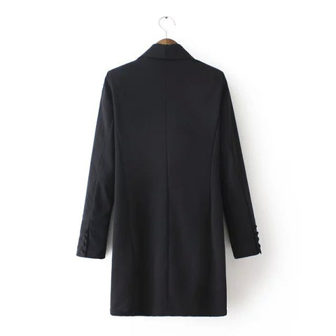 Women's Lovely Black Notched Solid Blazer