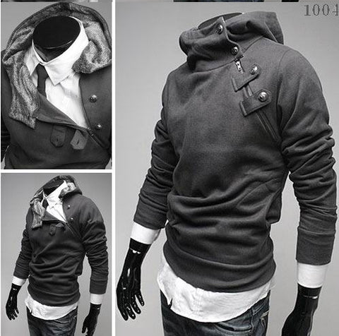 Men's Cute Dark Grey Sweater-Coat