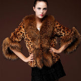 Women's New V-Neck Leopard Print Faux Coat