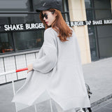 Women's Sexy Grey Solid Cardigan Sweater