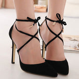 Simple Black Solid Flock Pumps