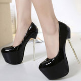 Sexy Black Solid PU Pumps
