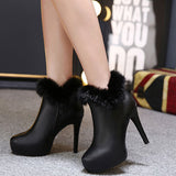 Casual Black Solid PU Boots