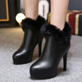 Casual Black Solid PU Boots