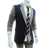 Men's Sexy Navy+Grey Blazer