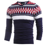 Men's Trendy Navy O-Neck Sweater
