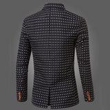 Men's Trendy Black Polka Dot Blazer