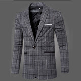 Men's Lovely Grey Checkered Blazer