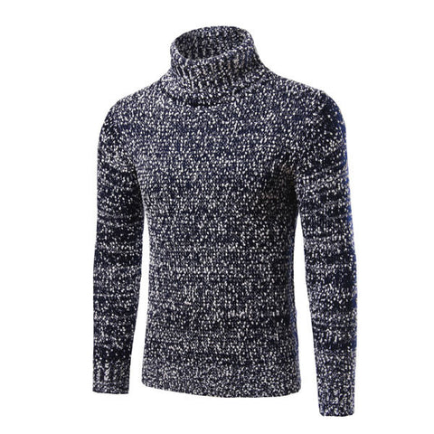 Men's Sexy Navy Turtleneck Sweater