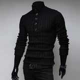 Men's Simple Black Turtleneck Sweater