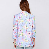 Women's Simple Notched Floral Print Blazer