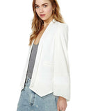 Women's Lovely White Notched Solid Blazer