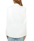 Women's Lovely White Notched Solid Blazer