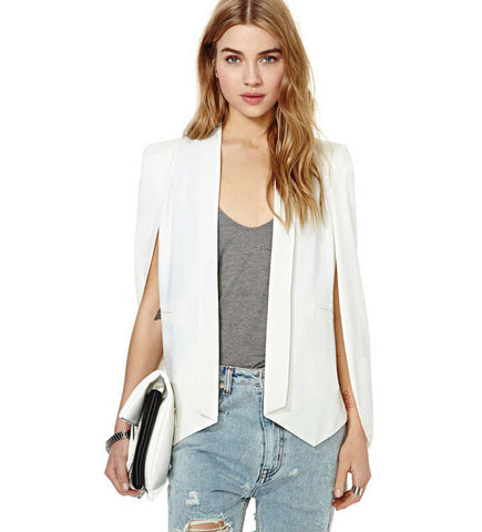 Women's Lovely White Notched Solid Blazer