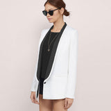 Women's Stylish White Patchwork Vest Blazer